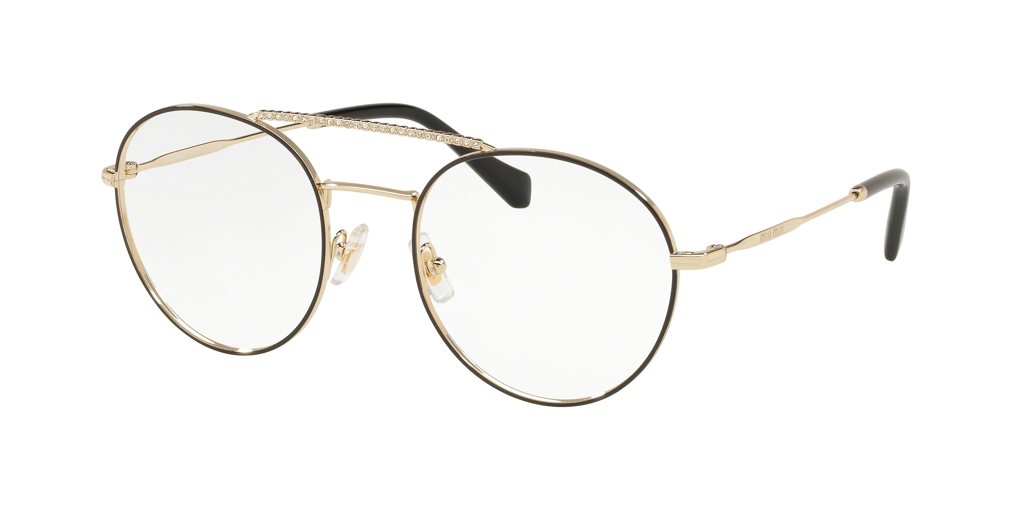 Miu Miu MU 51RV round eyeglasses in Black