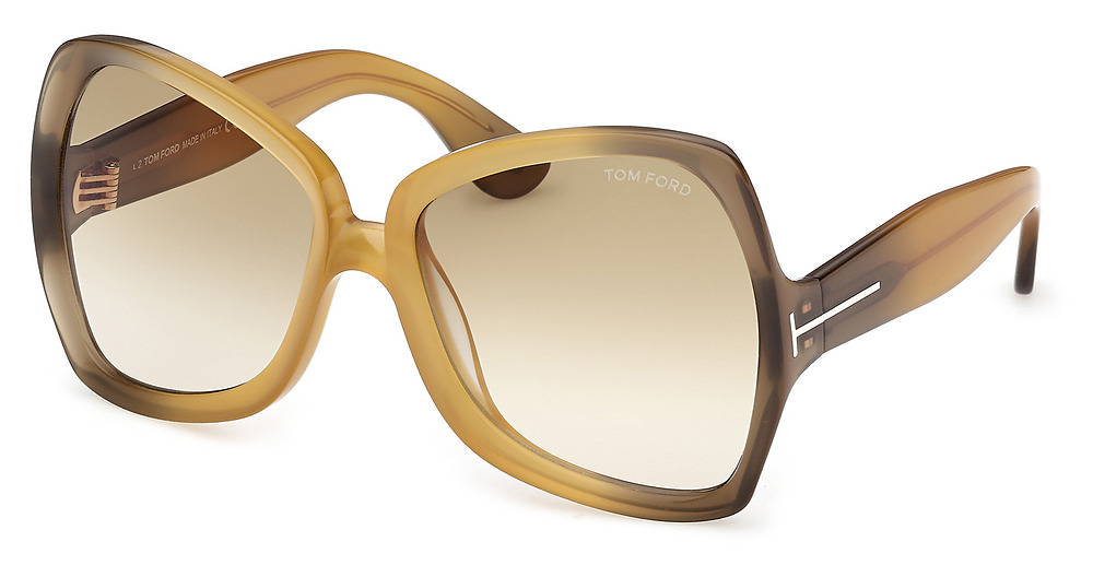 Tom Ford FT1222 irregular sunglasses in Yellow/Other/Gradient Brown