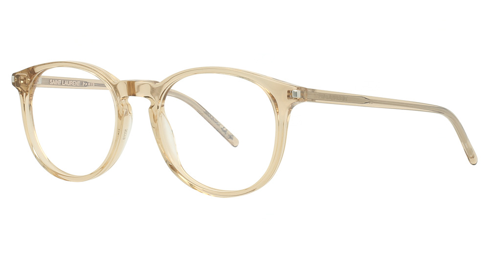 Saint Laurent SL 106 round eyeglasses in Brown Brown Transparent