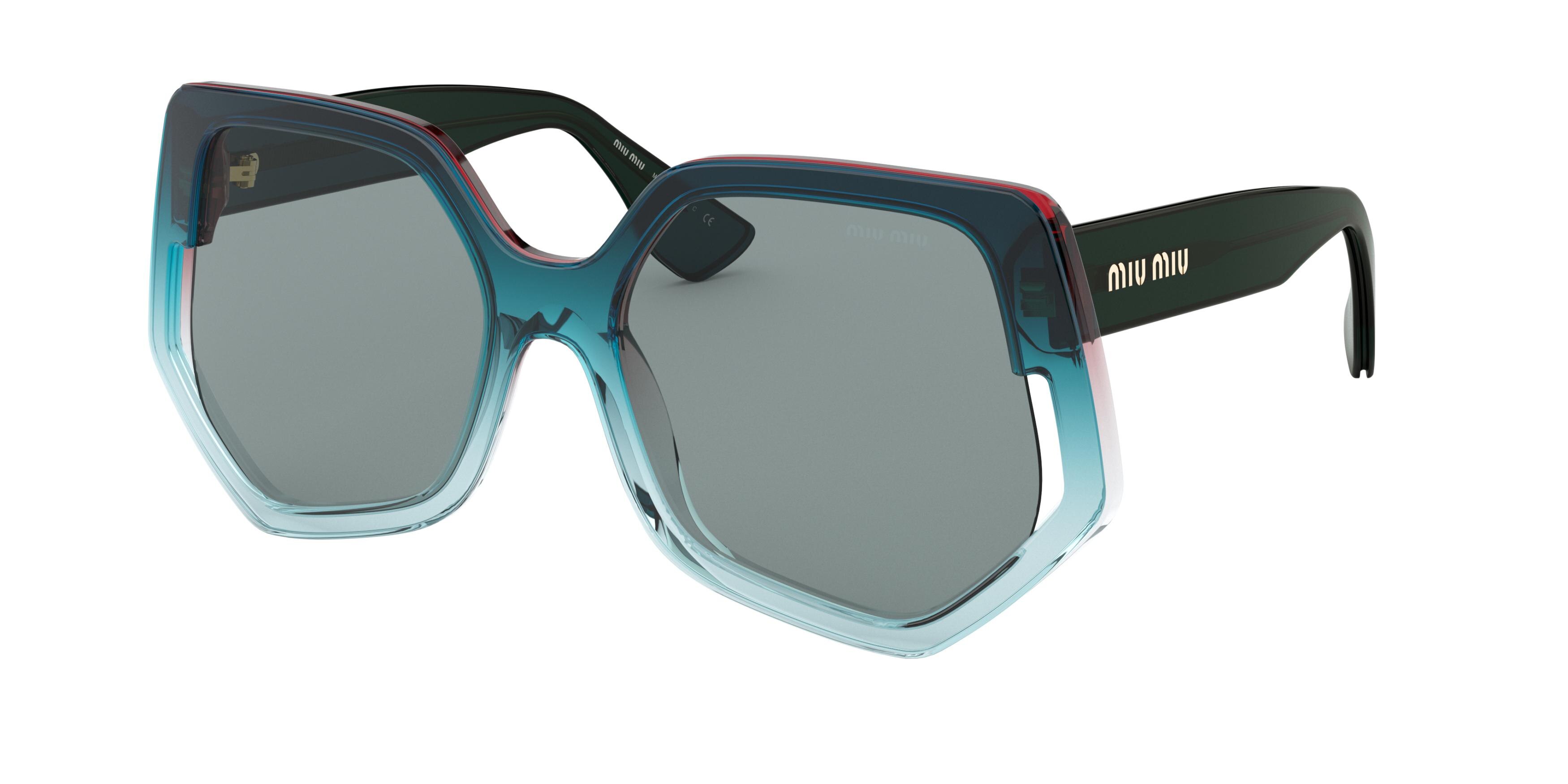 Miu Miu MU 07VS square sunglasses in Bordeaux Gradient Blue
