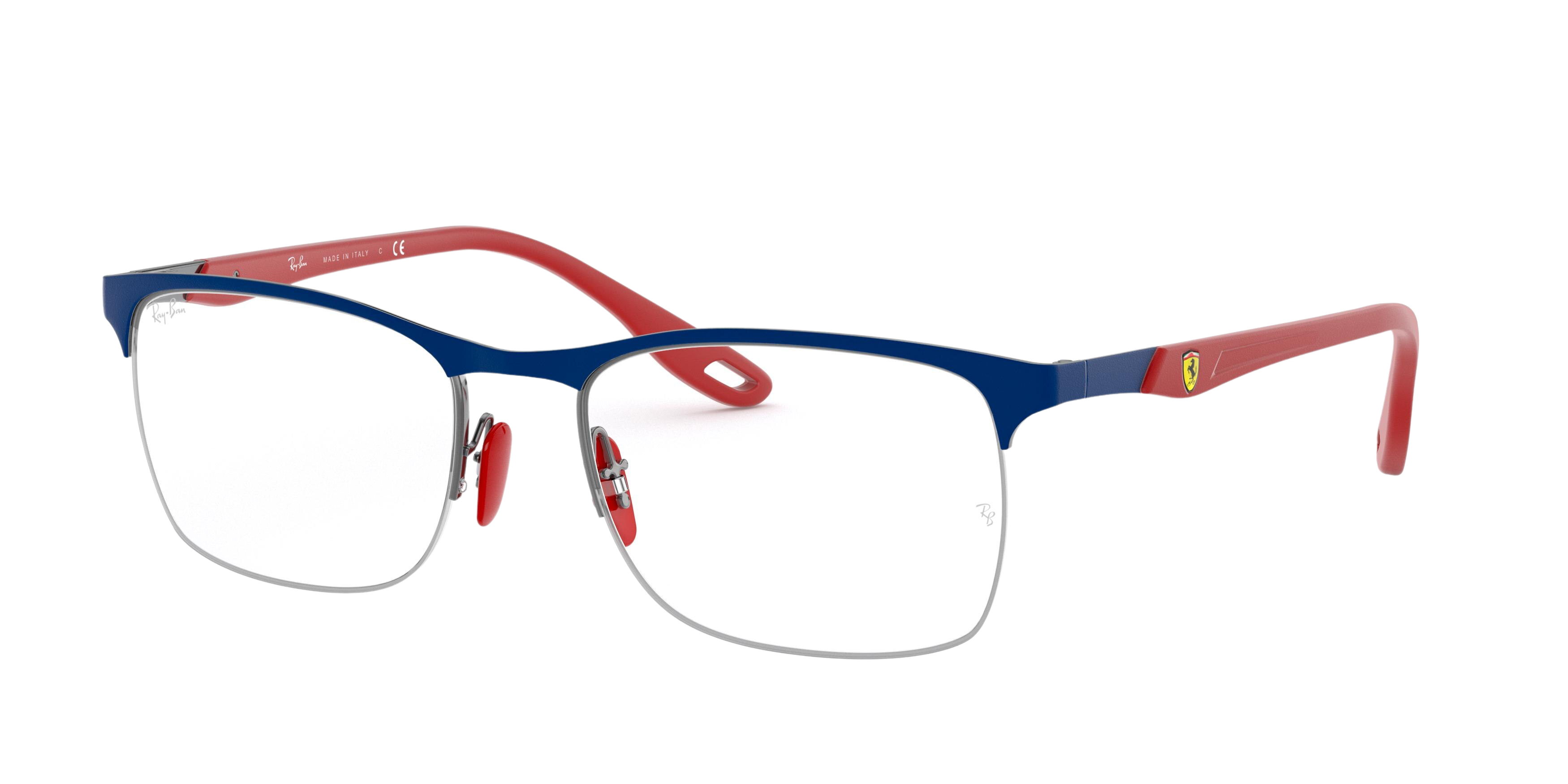 Ray-Ban RX8416M square eyeglasses in Top Matte Blue on Gunmetal