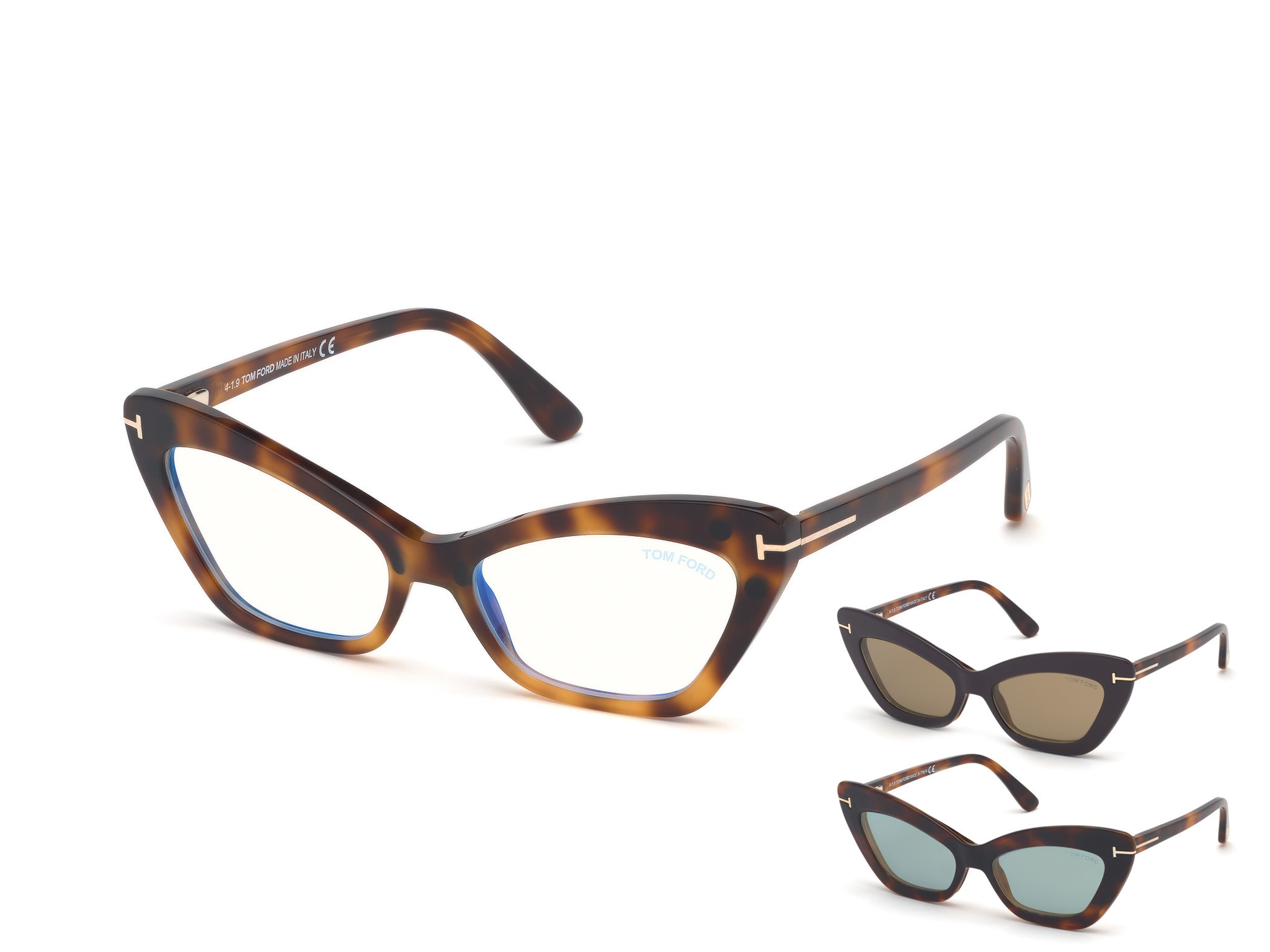 Havana, Blue Block/ Clips: Havana & Turquoise, Plum & Roviex