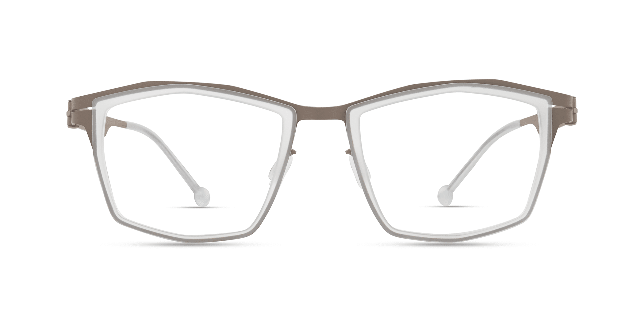 Modo TICINESE irregular eyeglasses in Crystal/Beige