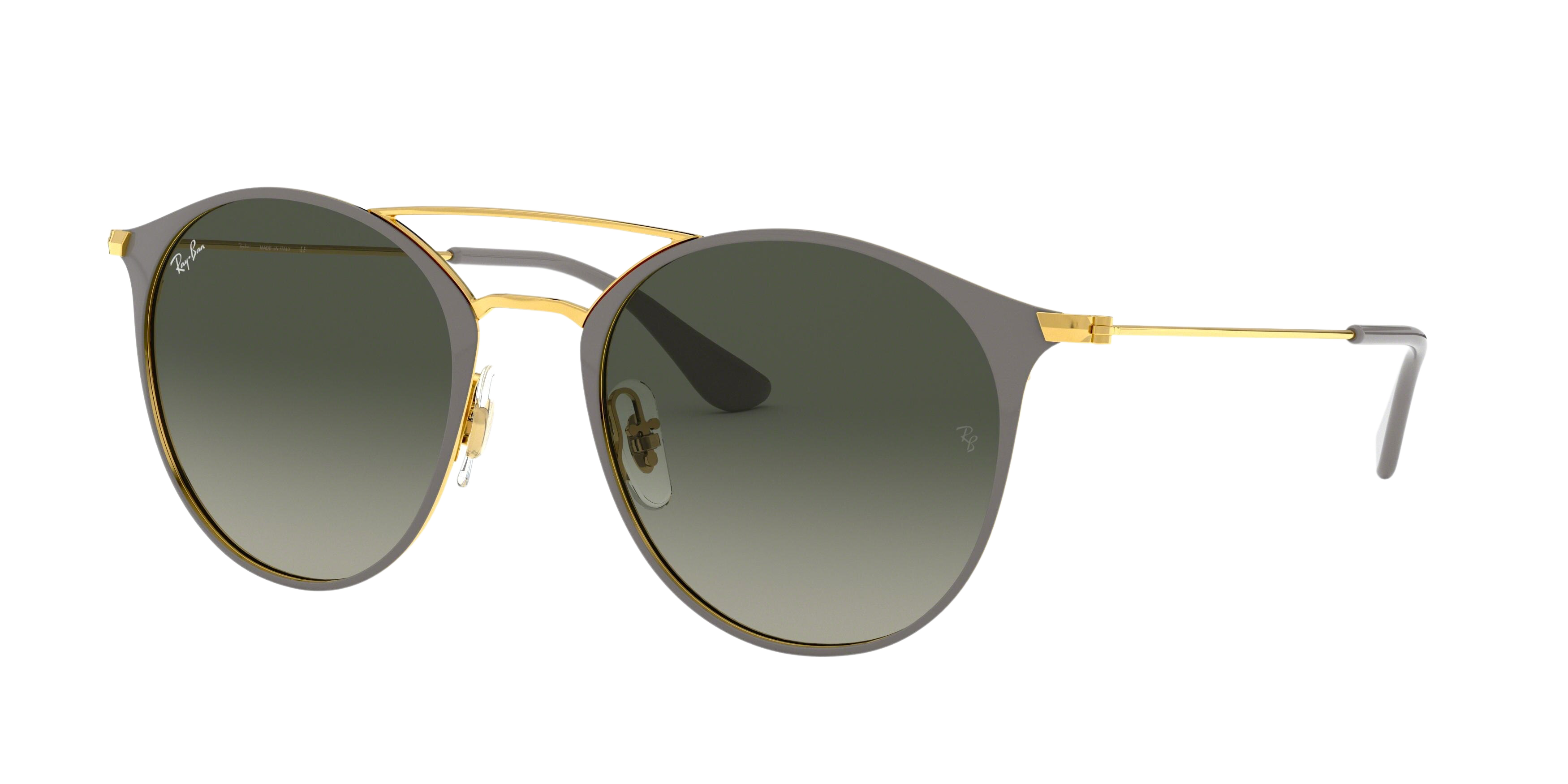 Ray-Ban RB3546 round sunglasses in Gold Top on Grey