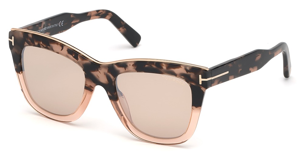 Tom Ford FT0685 irregular sunglasses in Havana/Other/Brown Mirror