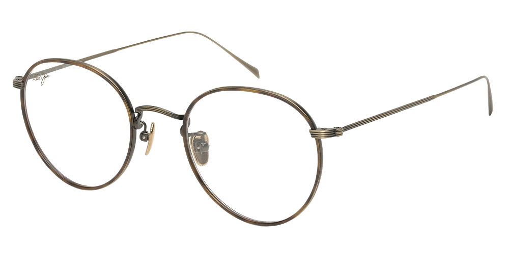 Antique Gold Matte with Brown Tortoise Eye Rim