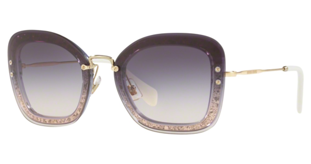 Miu Miu MU 02TS cateye sunglasses in Transparent Violet