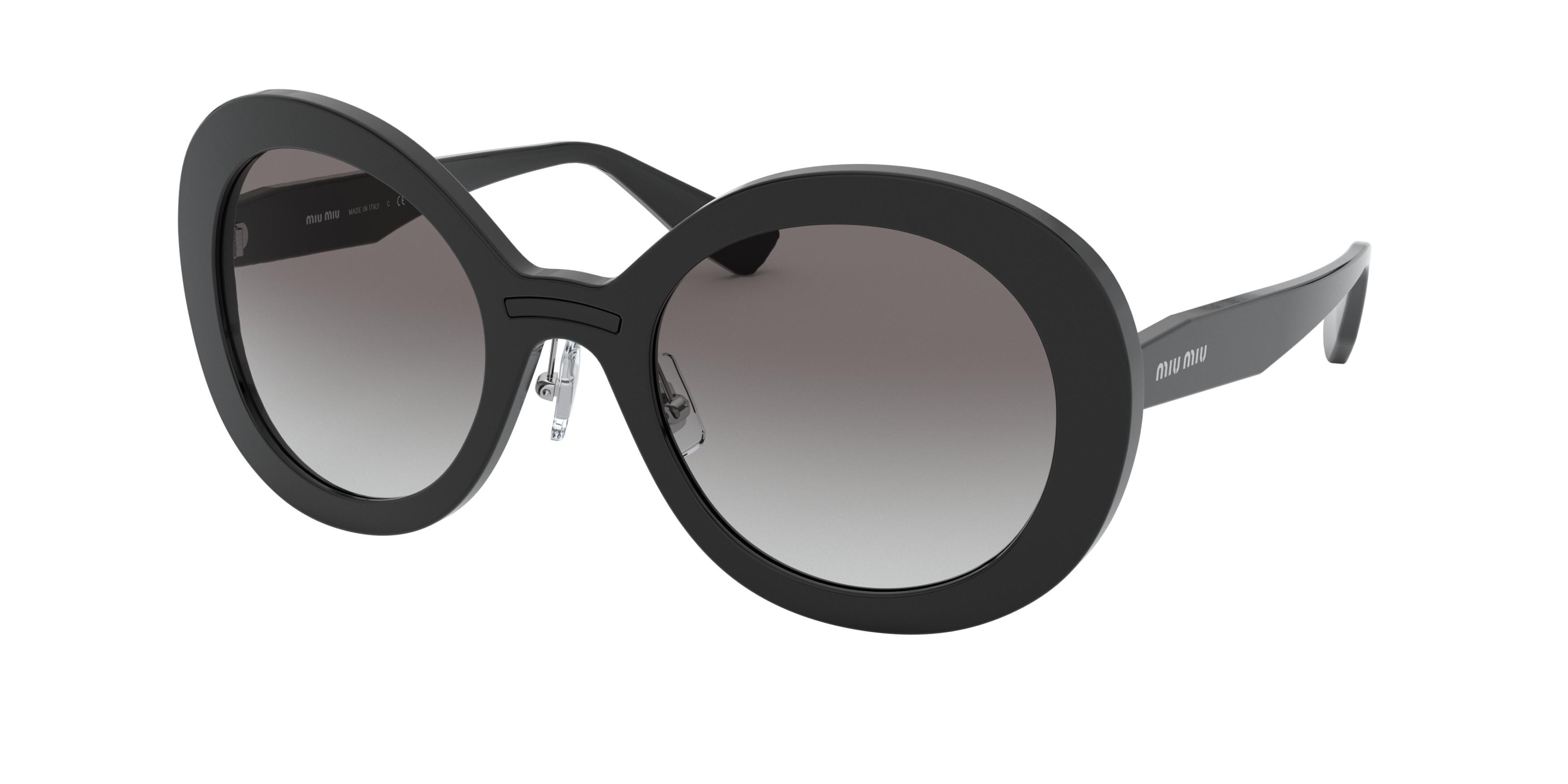 Miu Miu MU 04VS round sunglasses in Black