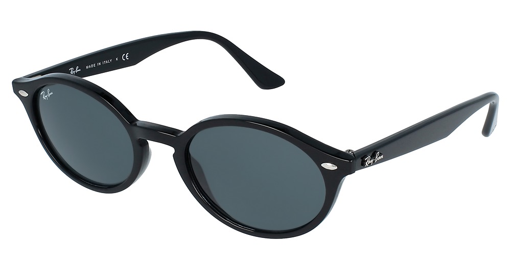 Ray-Ban RB4315 round sunglasses in Black/Dark Green