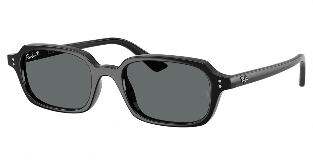 Ray-Ban RB4455 ZURI round sunglasses in Black/Dark Grey Polarized