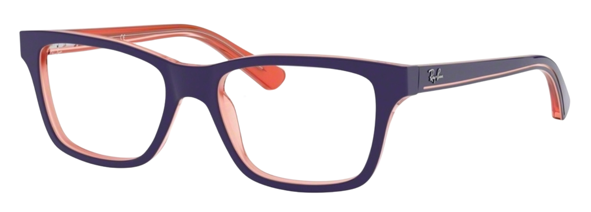 Ray-Ban RY1536 square eyeglasses in Blue on Orange