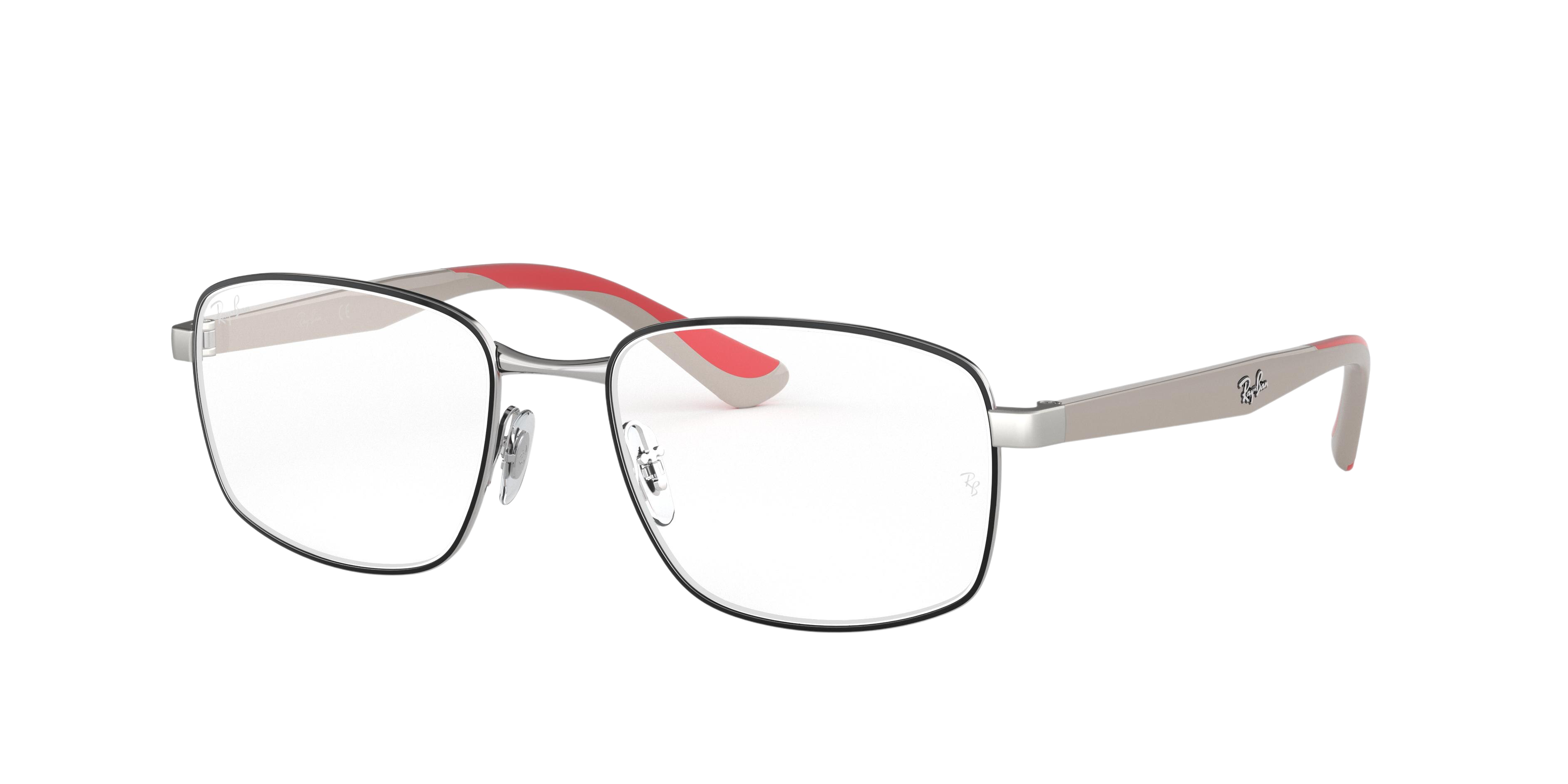 Ray-Ban RX6423 square eyeglasses in Silver on Top Black