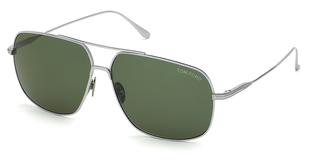 Tom Ford FT0746 aviator sunglasses in Shiny Palladium/Green