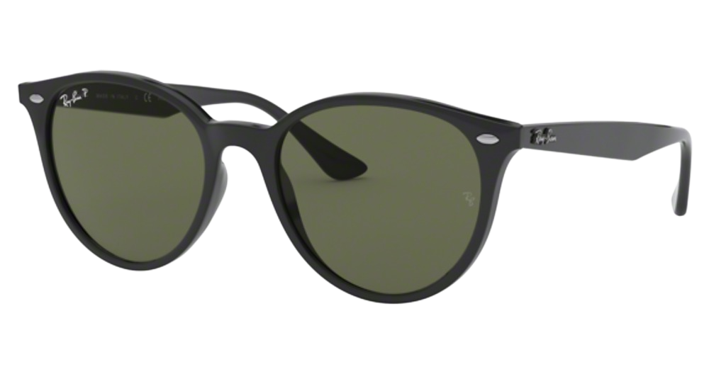 Ray-Ban RB4305 round sunglasses in Black/Green