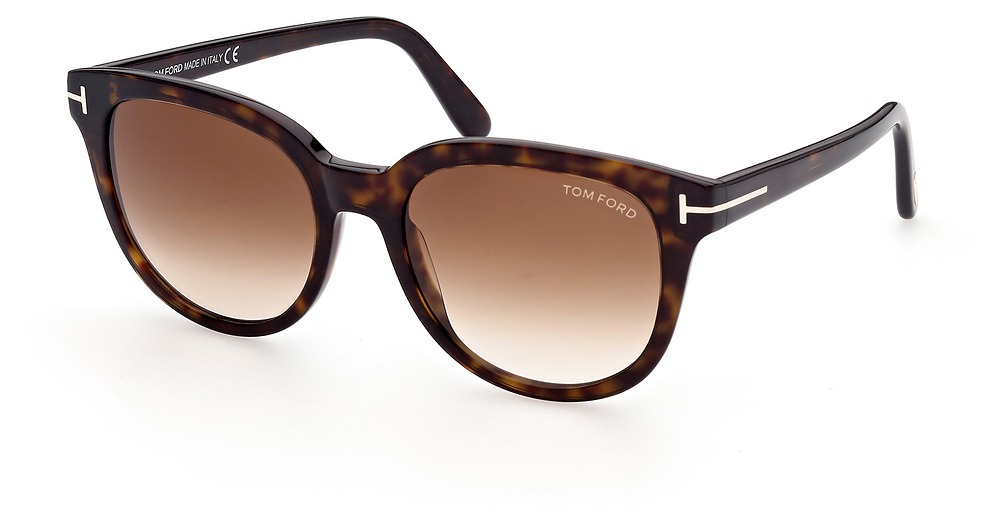 Tom Ford FT0914-F round sunglasses in Dark Havana/Gradient Brown