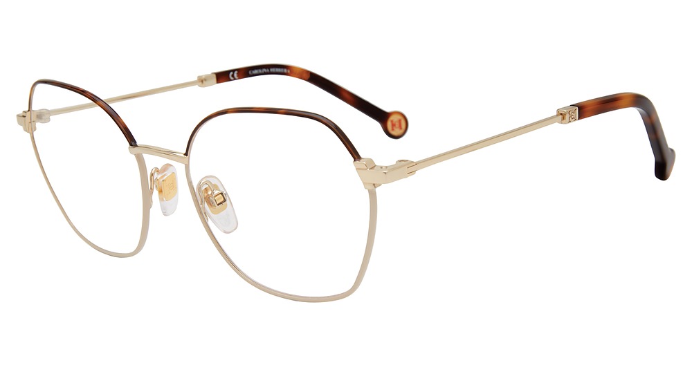 Carolina Herrera VHE183K irregular eyeglasses in Tortoise Beige 0320