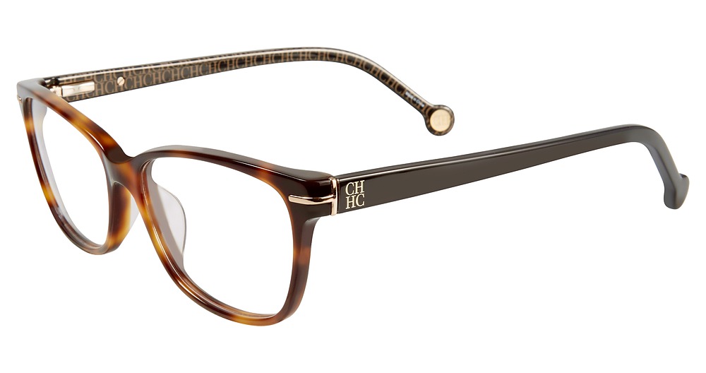 Carolina Herrera VHE635K round eyeglasses in Brown Havana 09 Aj