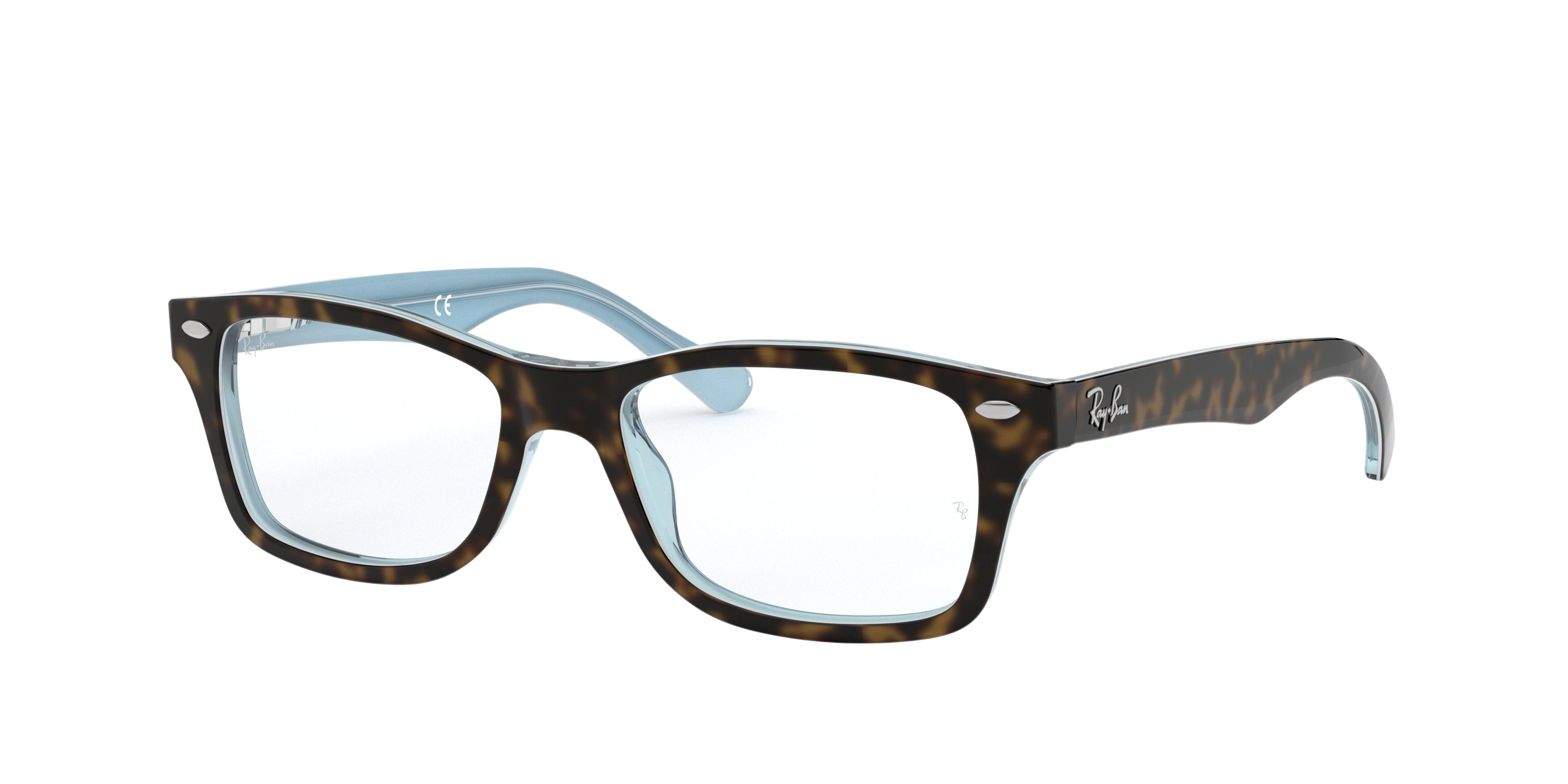 Ray-Ban RY1531 square eyeglasses in Top Havana on Havana Blue