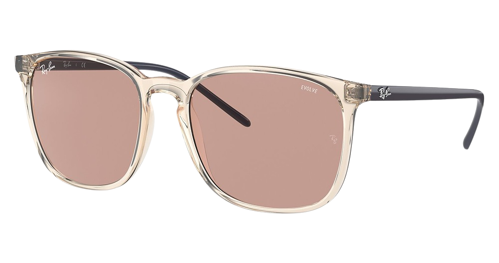 Ray-Ban RB4387F round sunglasses in Light Brown/Evolve Photo Brown