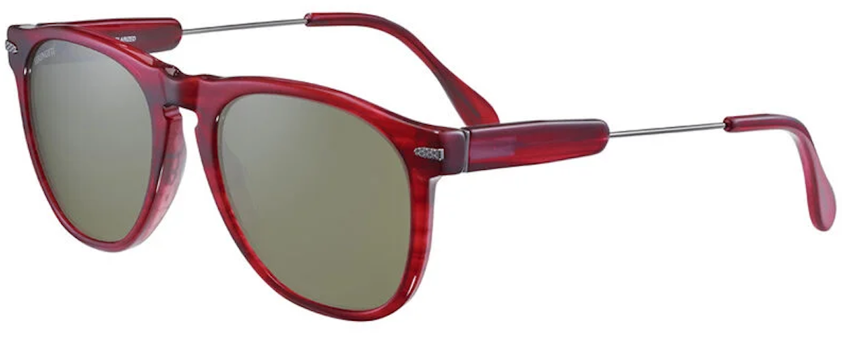 Shiny Gunmetal Red Streaky C18008 Acetate / Mineral Polarized 555nm