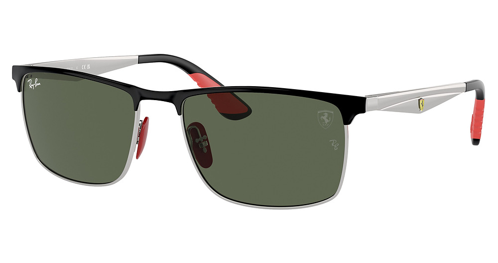 BLACK ON SILVER / DARK GREEN
