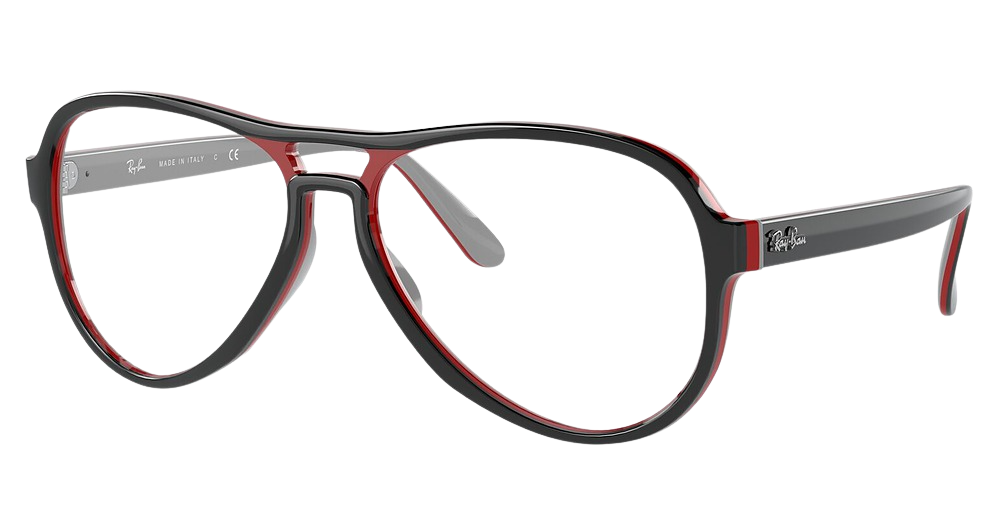 Ray-Ban RX4355V aviator eyeglasses in Black Red Light Grey