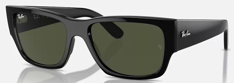 Ray-Ban RB0947SF CARLOS sunglasses in Black/Polarized Green
