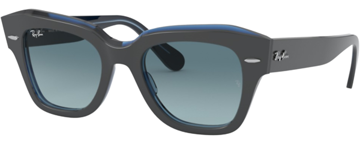 GREY ON TRANSPARENT BLUE / BLUE GRADIENT GREY