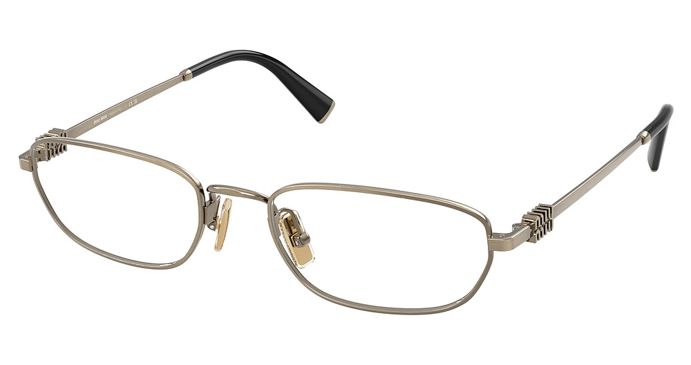 Miu Miu MU 52ZV round eyeglasses in Old Gold