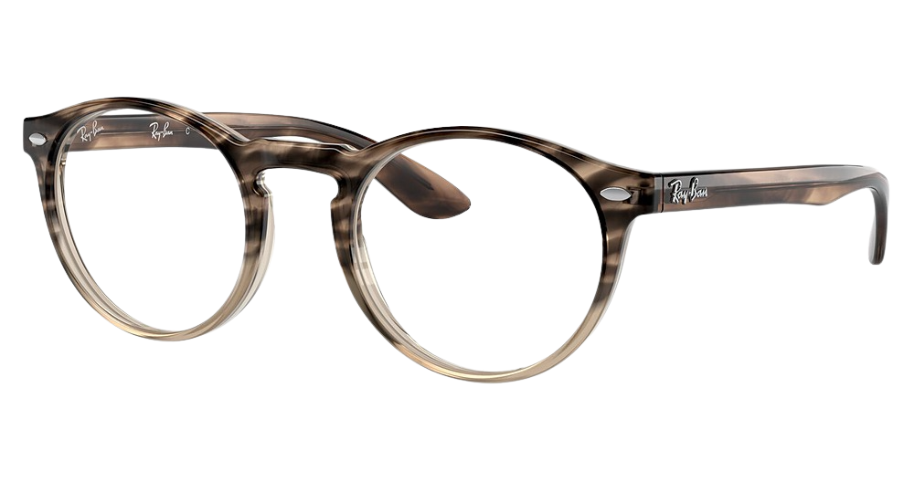 Ray-Ban RX5283 round eyeglasses in Gradient Brown Havana