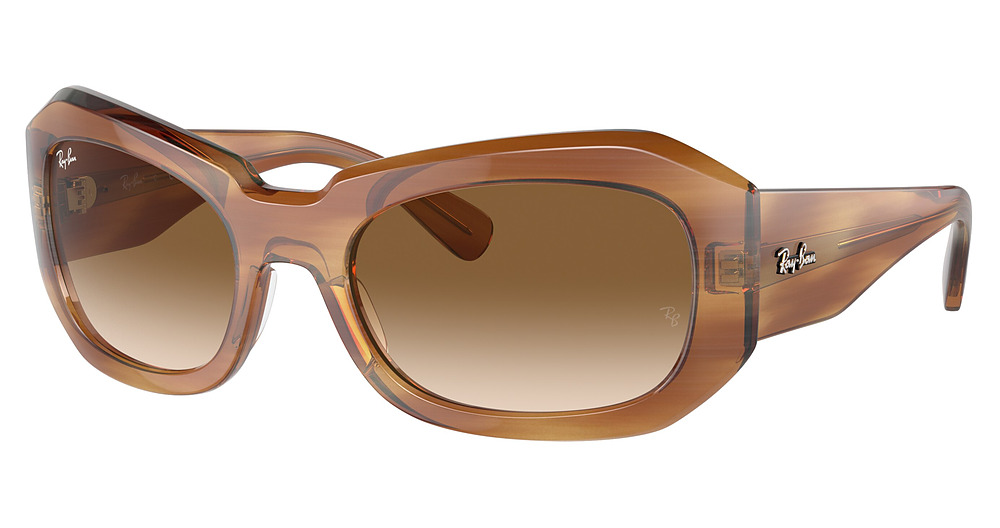 Ray-Ban RB2212 BEATE sunglasses in Striped Brown/Clear Gradient Brown