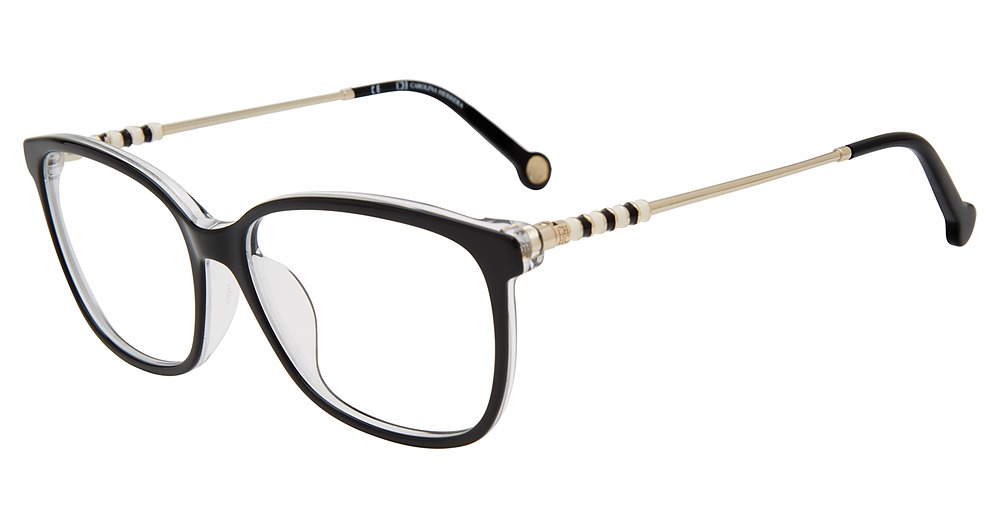 Carolina Herrera VHE852K round eyeglasses in Black 0888