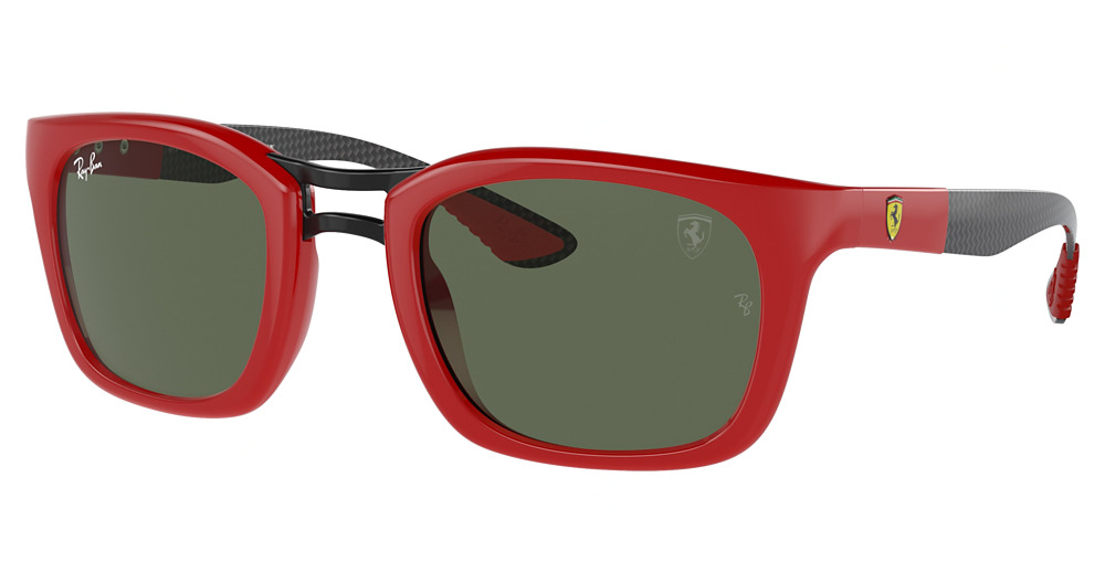 Ray-Ban RB8362M round sunglasses in Red/Dark Green