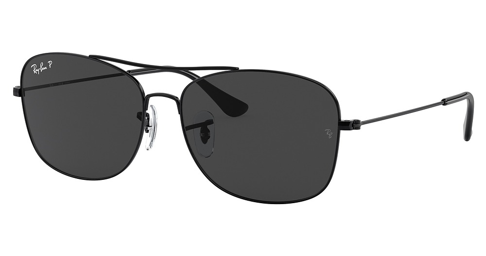 Ray-Ban RB3799 aviator sunglasses in Black/Polarized Black