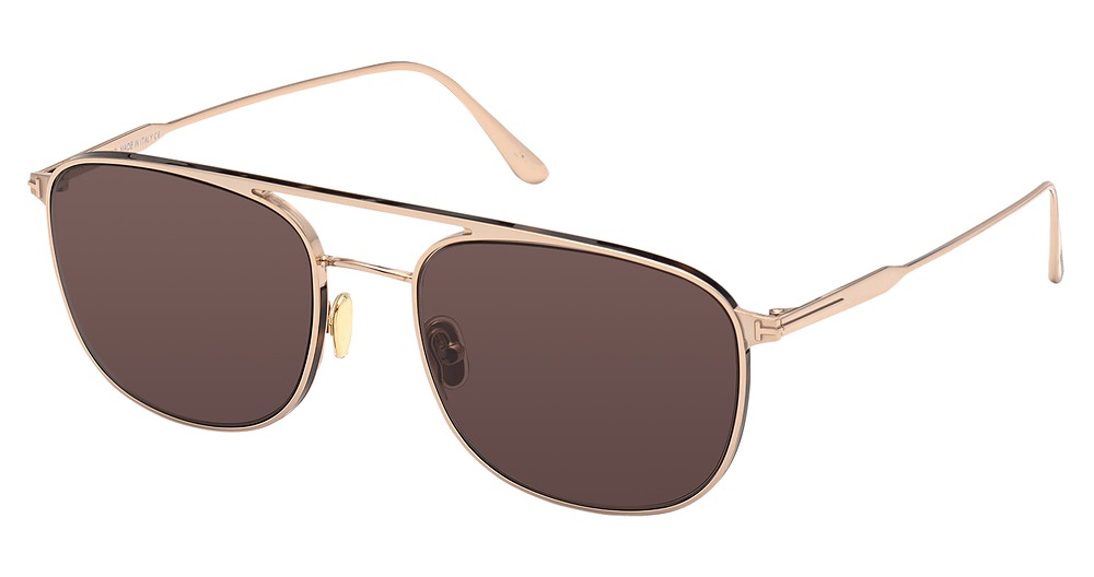 Tom Ford FT0827 aviator sunglasses in Shiny Rose Gold/Brown