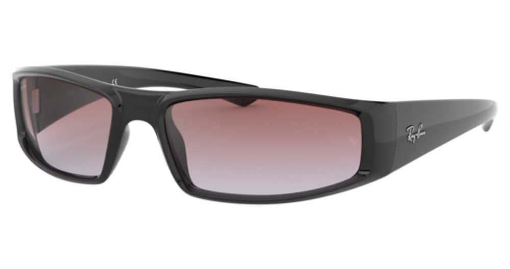 Ray-Ban RB4335 rectangle sunglasses in Black/Light Blue Gradient Violet
