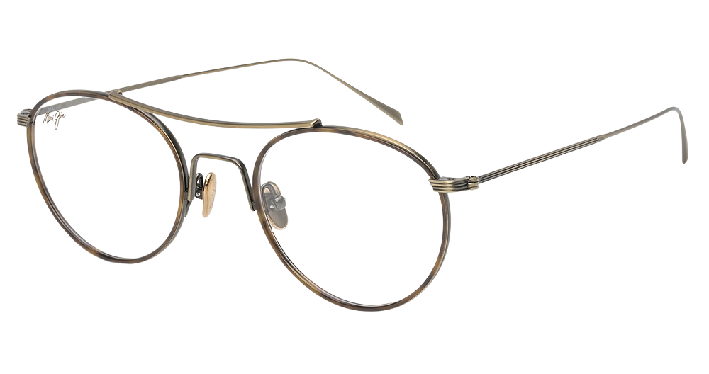 Antique Gold Matte with Brown Tortoise Eye Rim