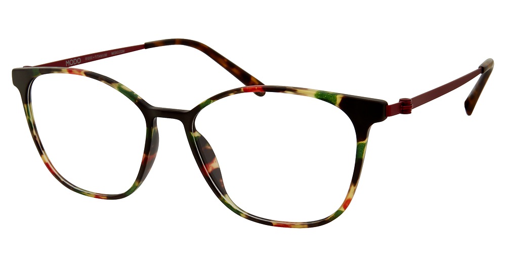 Modo 7015 round eyeglasses in Matte Red/Brown Tortoise
