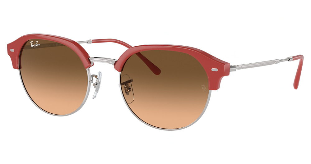 Ray-Ban RB4429 round sunglasses in Red on Silver/Bianco Uv400 H2 F Rosa