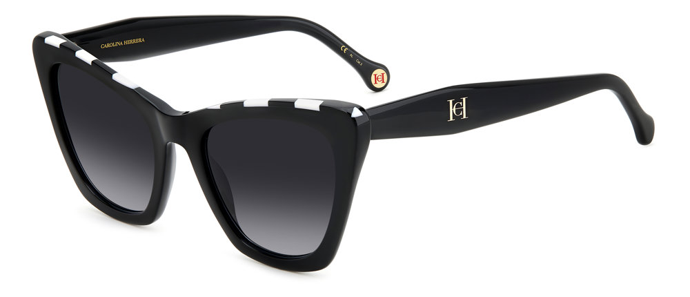 Carolina Herrera HER 0129/S rectangle sunglasses in Blackwhte/Dark Grey Shaded