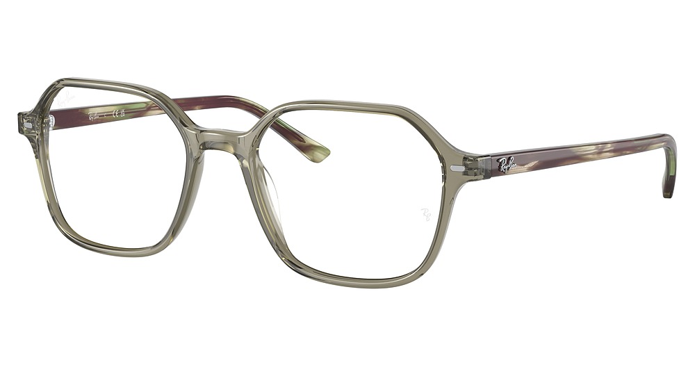 Ray-Ban RX5394 JOHN round eyeglasses in Transparent Green