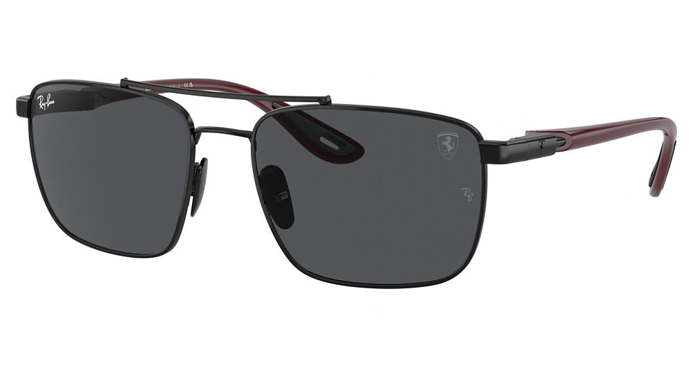 Ray-Ban RB3715M square sunglasses in Black/Dark Grey