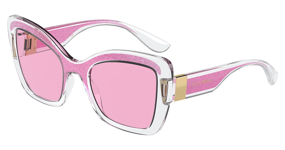 TRANSPARENT/PINK GLITTER / PINK