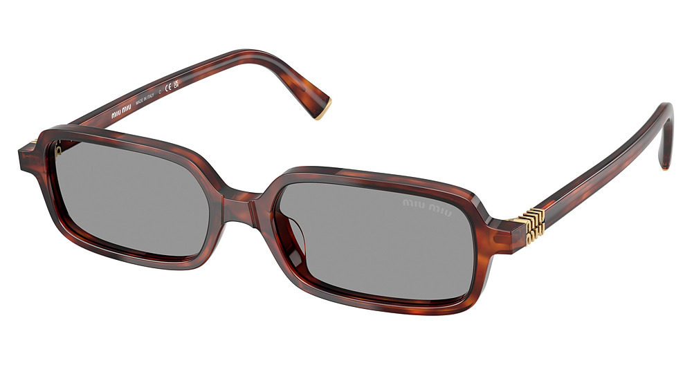 Miu Miu MU 11ZS rectangle sunglasses in Havana Mahogany/Grey