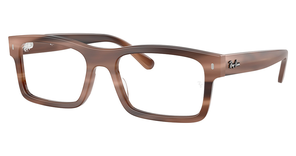 Ray-Ban RX5435F rectangle eyeglasses in Havana Brown