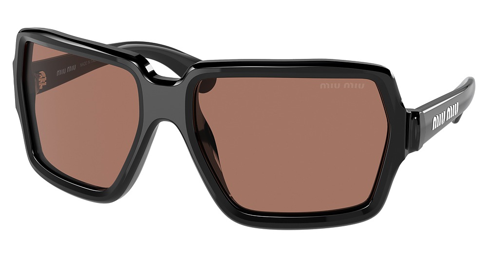 Miu Miu MU 06WS rectangle sunglasses in Black/Dark Brown
