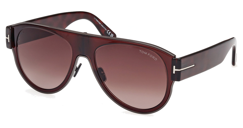 Tom Ford FT1074 aviator sunglasses in Shiny Dark Brown/Gradient Bordeaux