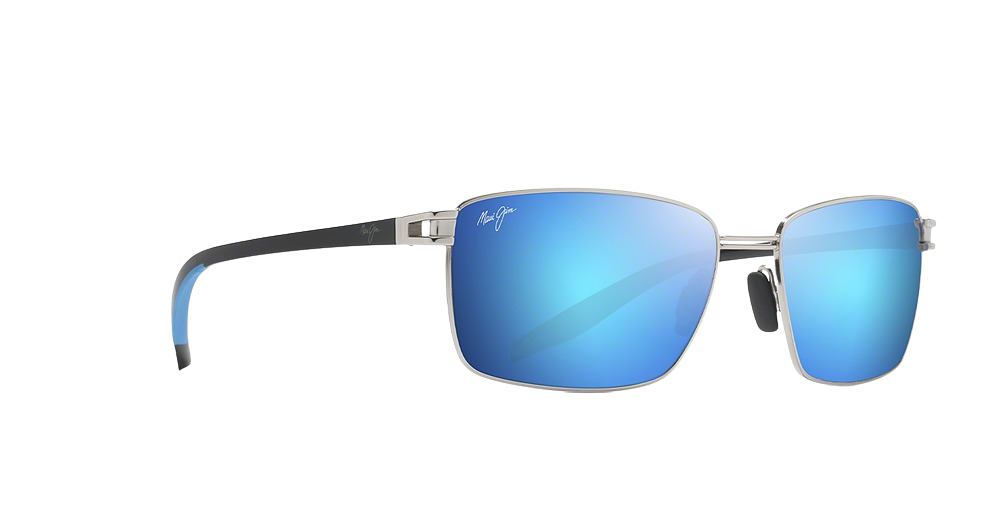 Silver w/ Black Temples & Blue Rubber / Blue Hawaii