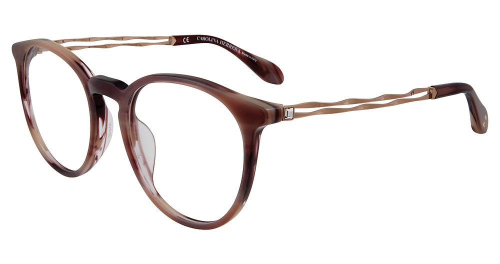 Carolina Herrera VHN588S round eyeglasses in Brown 0 Ggn