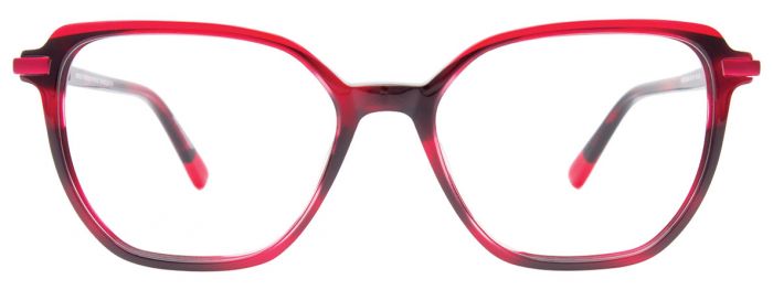 Transparent Dark Red & Red Solid Trim